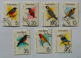 Sestava známek - Tanzania - ptáci