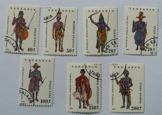 Sestava známek - Tanzania - historické kostýmy