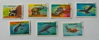 Sestava známek - Tanzania - divoká fauna