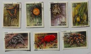Sestava známek - Tanzania - pavouci