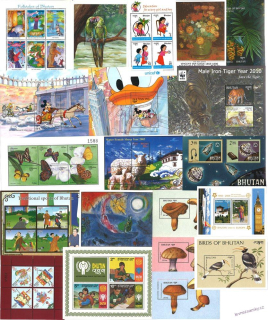 Aršíky známek - Bhutan - 1969-2010 - 20 ks - čisté