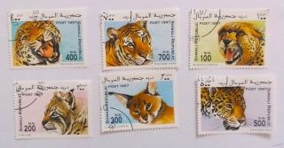 Sestava známek - Somali - divoké kočky