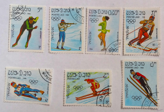 Sestava známek - Postes Lao - ZOH Sarajevo 84
