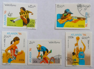 Sestava známek - Postes Lao - sport