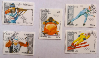 Sestava známek - Postes Lao - ZOH Albertvile 92