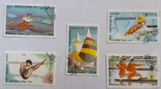 Sestava známek - Postes Lao - sport