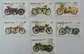 Sestava známek - Postes Lao - motocykly