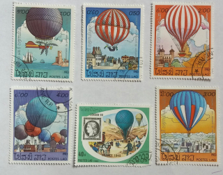 Sestava známek - Postes Lao - balóny