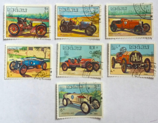 Sestava známek - Postes Lao - auta