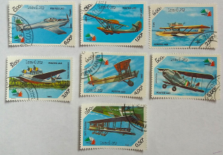 Sestava známek - Postes Lao - letadla