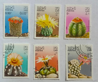 Sestava známek - Postes Lao - kaktusy