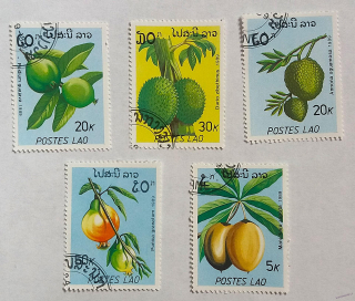 Sestava známek - Postes Lao - ovoce