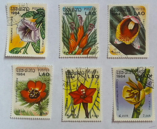 Sestava známek - Postes Lao - flóra