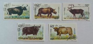 Sestava známek - Postes Lao - divoká fauna