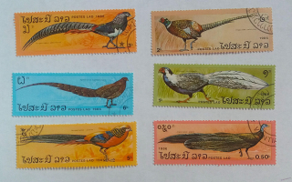 Sestava známek - Postes Lao - bažanti