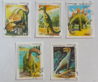 Sestava známek - Postes Lao - dinosauři