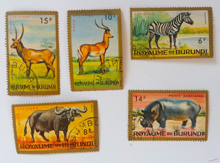 Sestava známek - Burundi - divoká fauna