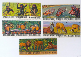 Sestava známek - Guinee - divoká fauna