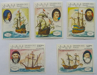 Sestava známek - Sahara - lodě - čisté