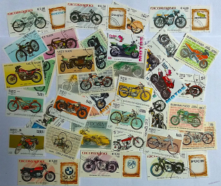 Balíček známek - motorky - 40 ks