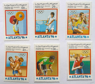 Sestava známek - Sahara - letní olympiáda - čisté