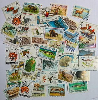 Balíček známek - fauna wwf - 50 ks