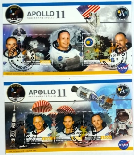 Sada aršíků Burkina Faso - kosmos, Apollo 11