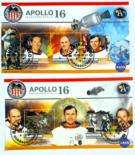 Sada aršíků Burkina Faso - kosmos, Apollo 16