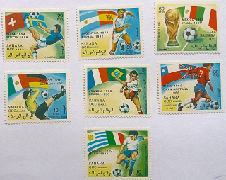 Sestava známek - Sahara - fotbal - čisté