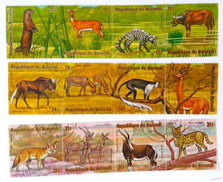 Sestava známek - Burundi - divoká fauna 