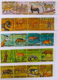 Sestava známek - Burundi - divoká fauna